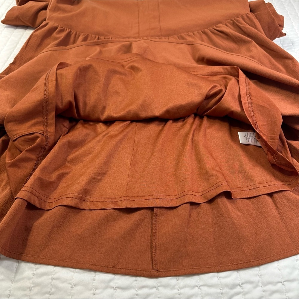 Entro V-Neck Tiered Puff Sleeve Mini Dress With Pockets - Picture 12 of 16